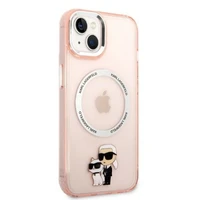 Karl Lagerfeld KLHMP14SHNKCIP iPhone 14 6.1" Rozā/rozā kietais apvalks Ikonis Karl&Choupette Magnētiskais