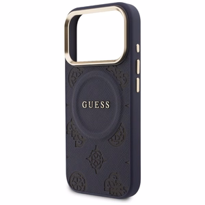 Guess Peony Hot Stamp MagSafe чехол iPhone 17 Pro - синий
