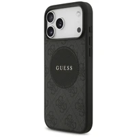 Guess 4G Circle Classic Logo Magnētiskais viedtālruņa apvalks iPhone 17 Pro Max - melns