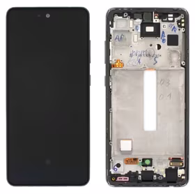 LCD screen Samsung A528 A52S 2021 ar touch screen un frame Awesome Melns OLED (real size)