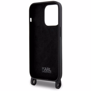 Karl Lagerfeld KLHCP15XSCBSCNK iPhone 15 Pro Max 6.7" cietais apvalks melns/melns Crossbody Silikona Choupette