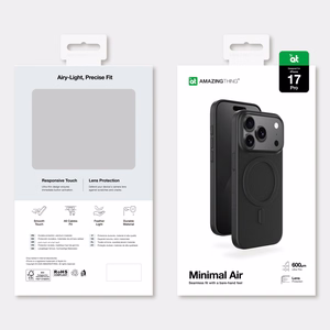 AmazingThing Minimal Air viedtālruņa apvalks iPhone 17 Pro saderīgs ar MagSafe - melns