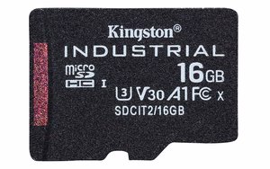 Kingston Technology 16GB microSDHC Industrial C10 A1 pSLC karte + SD adapteris