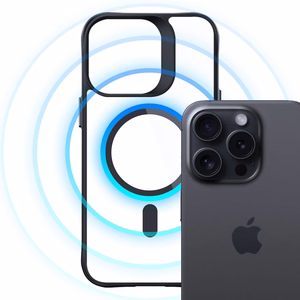 3mk Satin Armor MagCase ar MagSafe iPhone 15 Pro Max - caurspīdīgs ar melnu rāmi