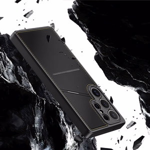 Viedtālruņa apvalks Samsung Galaxy S25 Ultra ar statīvu un maku (m) - melns