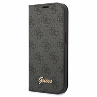 Guess GUBKP14XHG4SHK iPhone 14 Pro Max 6.7 "melna / melna grāmata 4G Vintage Gold Logo