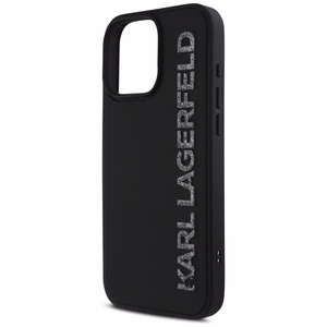 Karl Lagerfeld HC 3D Rubber Elongated Glitter iPhone 16 Pro Case - Black