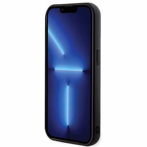 Karl Lagerfeld 3D gumijas spīdīgs logotips viedtālruņa apvalks iPhone 15 Pro - melns