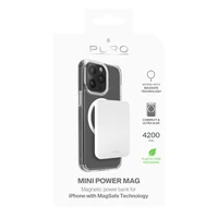 Puro Slim Power Mag 4200mAh Portatīvais lādētājs ar Magnētisko USB-C - Balta