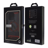 Audi IML Sport Magnētiskais iPhone 16 Pro 6.3" melns/melns cietais apvalks AUS-IMLMIP16P-RSQ/D2-BK