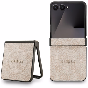 Guess 4G Classic Magnētiskais viedtālruņa apvalks Samsung Galaxy Z Flip 7 - rozā