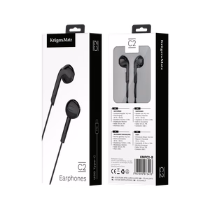 Kruger&Matz C2 USB-C ausīs ievietojamas austiņas ar mikrofonu, melnas