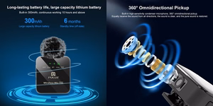 Bezvadu Lavalier mikrofons PULUZ PU648B (USB-C)