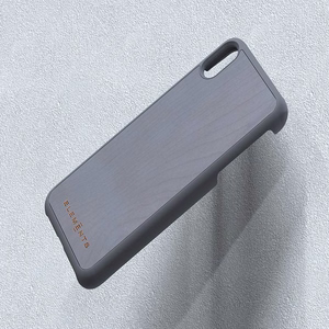 Nordic Elements Original Gefion vāciņš ierīcei iPhone XS Max, ar dabīga kļavas koka apdari, vidēji pelēks