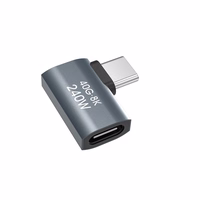 Wozinsky WPKB-01 USB-C - USB-C 40Gb/s 240W 8K OTG sānu leņķa adapteris - pelēks