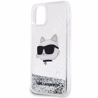 Karl Lagerfeld KLHCN61LNCHCS iPhone 11/XR sudraba/sudraba cietais apvalks Mirdzošs Choupette Galva