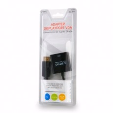 Savio CL-90 video kabeļa adapteris 0,2 m DisplayPort VGA (D-Sub) melns