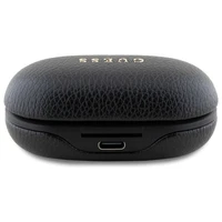 Guess Bluetooth austiņas GUTWSPGTSPSK TWS + dokstacija melnas/melnas graudains klasiskais logotips