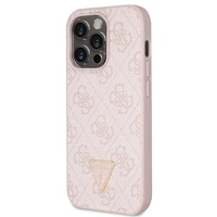 Guess GUHCP14LP4TDSCPP apvalks iPhone 14 Pro - rozā krustenisks 4G metāla logotips