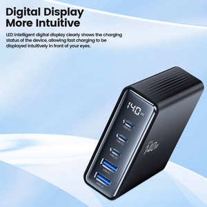 Tech-Protect DC140W-GAN 5-портовая PD140W QC3.0 Зарядная станция - чёрный