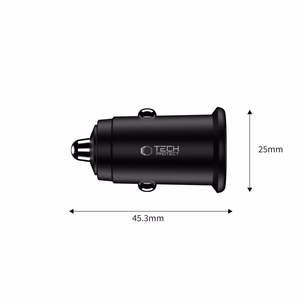 Tech-Protect CC02 35W Car Charger 2-Port USB-C / USB-A - Black