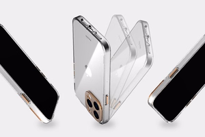 Moshi iGlaze vāciņš ierīcei iPhone 14 Plus, saderīgs ar MagSafe, caurspīdīgs ar “Meteorite Gray” krāsas detaļām