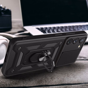 Hybrid Armor Camshield viedtālruņa apvalks Samsung Galaxy S23+ bruņots apvalks ar kameras vāciņu zils