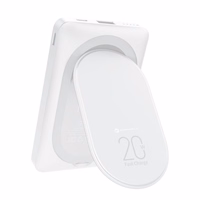 Portatīvais lādētājs saderīgs ar MagSafe Forcell F-Energy MagStand F10K2 QC3.0 PD 5A 20W 10000 mAh balta