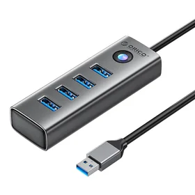 Orico PDD4U USB uz 4x USB 3.0 Hub adapteris (pelēks)