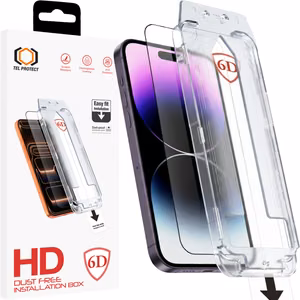 Tel Protect Dust-Free Easy Fit Full Glue 6D Tempered Glass for Iphone 14 Pro Max black