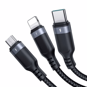 Joyroom Multi-Use Series S-A18 3in1 USB-A - Lightning / USB-C / micro USB kabelis 0.3m - melns