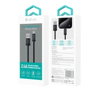 Devia kabelis Gracious EC650 USB - USB-C 1,0 m 2,4A melns