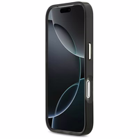 Guess IML Script Metal MagSafe Maciņš for iPhone 17 Pro Max - melns and brūns