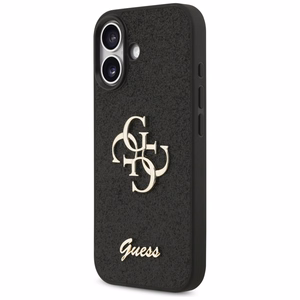 Guess Fixed Glitter Big 4G viedtālruņa apvalks iPhone 17 - melns