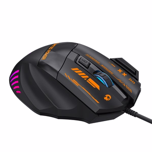 Wozinsky WMGK-1179W vadu optiskā spēļu pele, 7200 DPI, ar apgaismojumu, melna