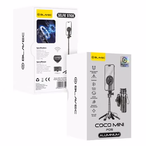 Blavec Selfie Stick Aluminium Coco Mini P-05 MagSafe tripod + remote control + holder 0.41m (SSCMP05-MTRHB041) black