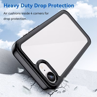 Outer Space viedtālruņa apvalks iPhone 16e elastīgs rāmja vāks - melns