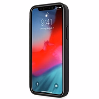 BMW Ādas iespiests viedtālruņa apvalks iPhone 12 mini - melns