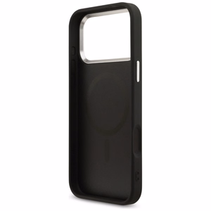 Guess 4G Triangle Logo MagSafe maciņš modelim iPhone 17 Pro Max / 18 Pro Max – melns un sudraba krāsā