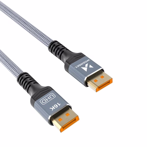 Wozinsky WPS-16AYL1S DisplayPort 2.1 kabelis VESA sertificēts 80 Gb/s 16K@60Hz 8K@120Hz 4K@240Hz HDR HDCP DSC 1m - melns