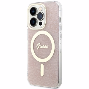 Guess IML 4G Magnētiskais apvalks iPhone 15 Pro - rozā