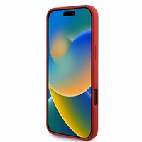 Karl Lagerfeld silikona magnētiskais viedtālruņa apvalks iPhone 16 Plus ar Karl & Choupette galvu gredzenu - sarkana