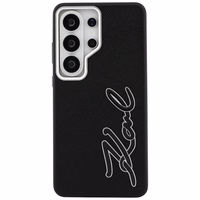 Karl Lagerfeld maciņš Grained Signature Metal Resin Logo Samsung Galaxy S26 Ultra melns