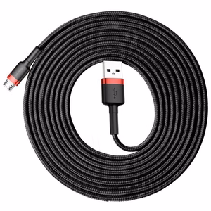 Baseus Cafule Micro USB kabelis 2A, 3 m, melns/sarkans