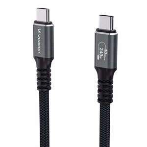Wozinsky WPS-UY42S USB-C Thunderbolt 4 kabelis 240W 2m 4K - melns