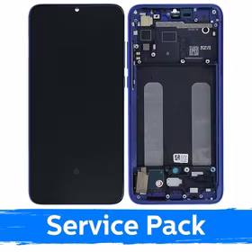 LCD Displejs Saderīgs ar Xiaomi Mi 9 Lite Ar Frame / Aurora Zils / (Service Pack)