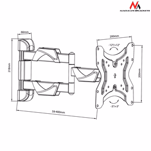 Maclean MC-742 TV mount 106.7 cm (55") melns