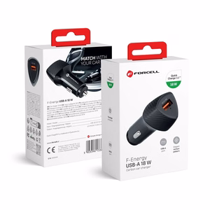Автомобильное зарядное устройство Forcell F-Energy Carbon USB A QC3.0 3A 18W CC50-1A чёрное