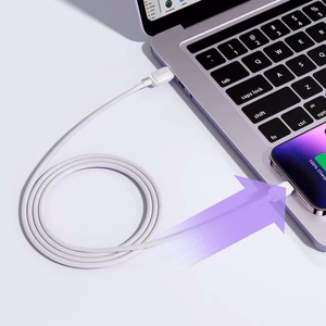 Joyroom Multi-Color Series A14 Lightning / USB-A 2.4A 1.2 m kabelis - balts