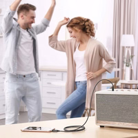 Dudao L12S AUX kabelis mini ligzda 3.5mm 1m 3 kontaktu stereo - melns